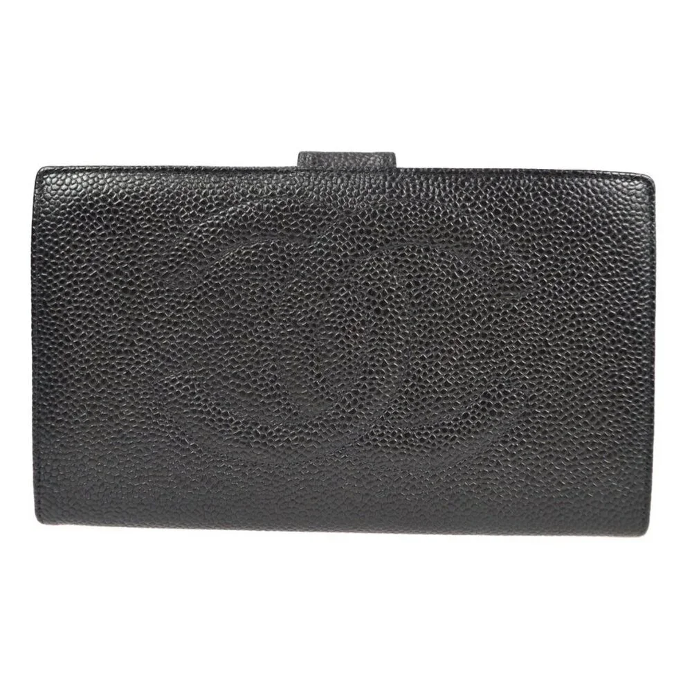 Chanel Long Wallet Black Calfskin
